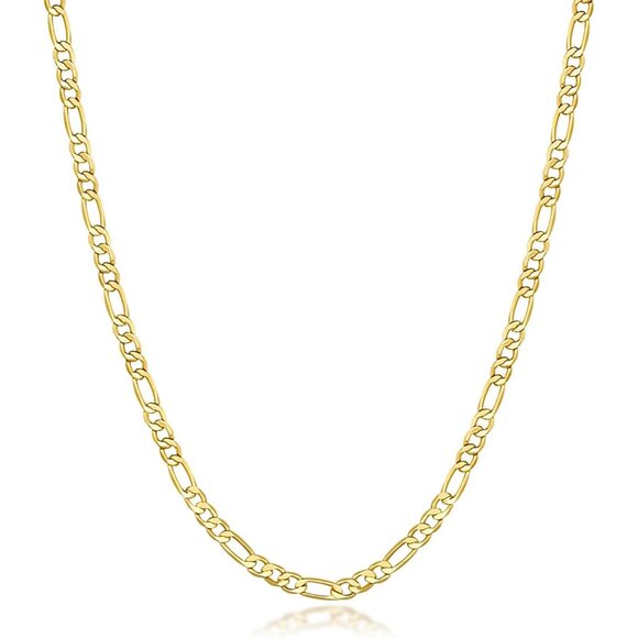 Gold Necklace For Women 3.2mm Wide Figora Chain 14K Gold Necklace Beauty In Simp